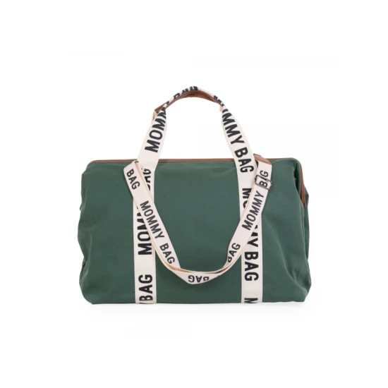 Childhome Mommy Bag Canvas Green – přebalovací taška 55×30×40 cm