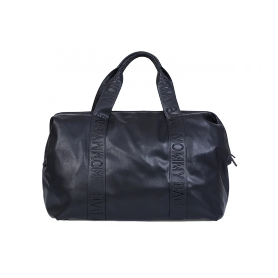 Childhome Mommy Bag Signature Vegan Leather Black – přebalovací taška 55×30×40 cm