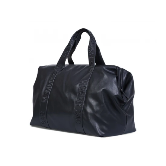 Childhome Mommy Bag Signature Vegan Leather Black – přebalovací taška 55×30×40 cm