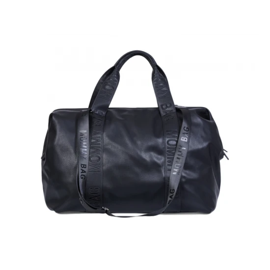 Childhome Mommy Bag Signature Vegan Leather Black – přebalovací taška 55×30×40 cm