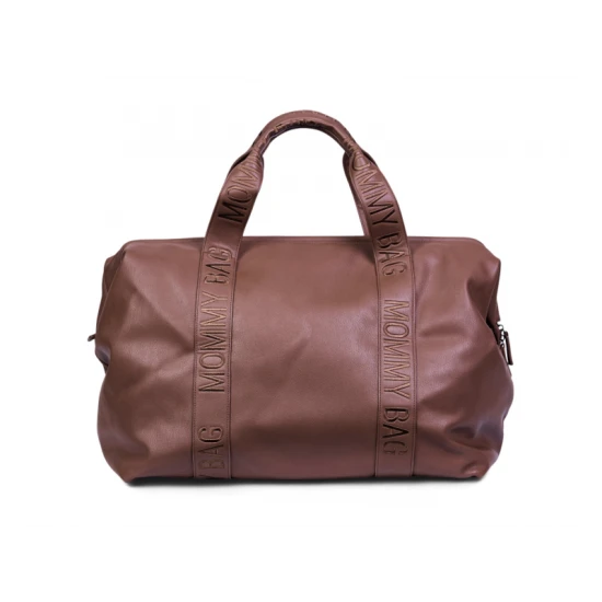 Childhome Mommy Bag Signature Vegan Leather Dark Brown – přebalovací taška 55×30×40 cm