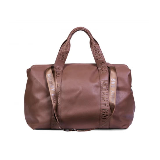 Childhome Mommy Bag Signature Vegan Leather Dark Brown – přebalovací taška 55×30×40 cm