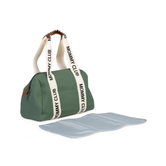 Childhome Mommy Club Signature Canvas Green – přebalovací taška 38×27×21 cm
