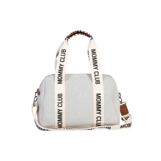 Childhome Mommy Club Signature Canvas Off White – přebalovací taška 38×27×21 cm