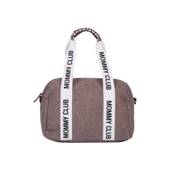Childhome Mommy Club Signature Teddy Soft Brown – přebalovací taška 38×27×21 cm