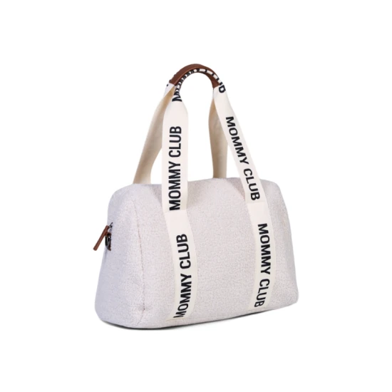 Childhome Mommy Club Signature Teddy Off White – přebalovací taška 38×27×21 cm