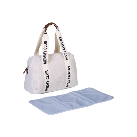 Childhome Mommy Club Signature Teddy Off White – přebalovací taška 38×27×21 cm