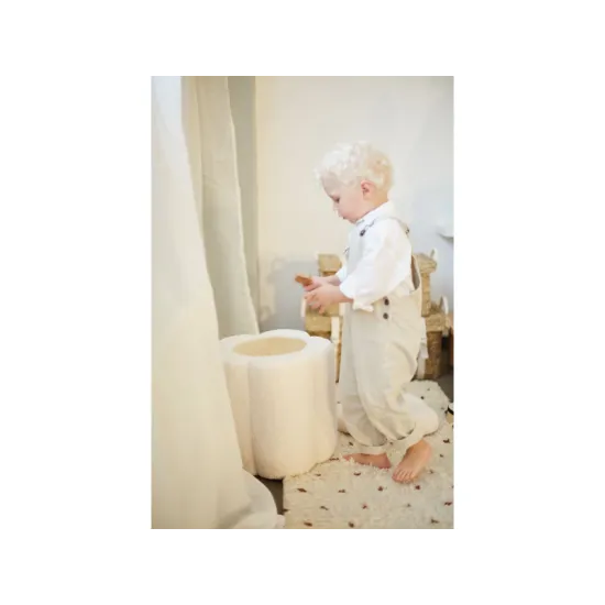 Childhome Box na hračky 2v1 Květina Off White Praktický a stylový úložný box pro dětské hračky s kytkou.