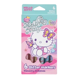 Třpytivé fixy Hello Kitty Pastel Pink 6 ks