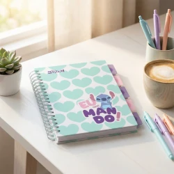 Zápisník spirálový B5 se záložkami Stitch Pastel