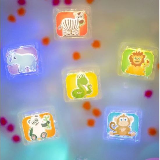 Senzorické svítící kostky Glo Pals ZOO svítící kostky do koupele pro děti, svítí ve vodě.