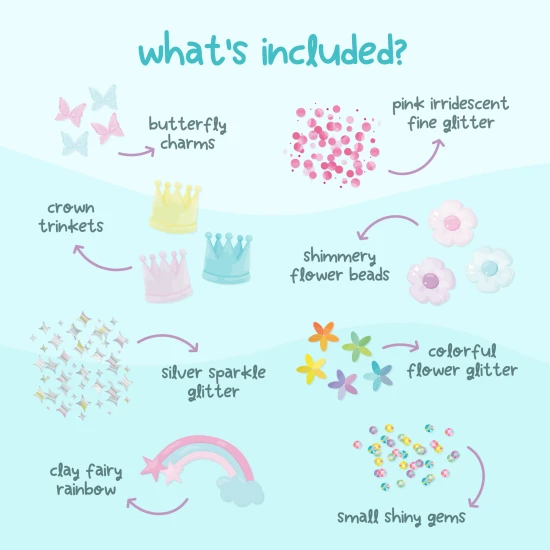 Doplňky pro smyslové lahvičky s vílami – kouzelný svět fantazie pro děti