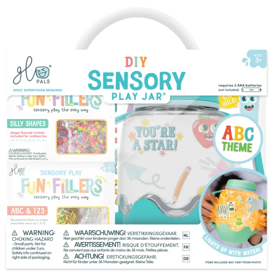 Světelná ABC smyslová láhev s příslušenstvím