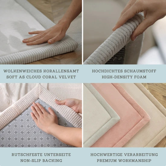 Dětský koberec v mentolové barvě pro bezpečné a pohodlné hraní.