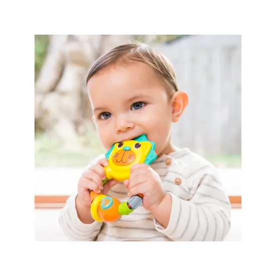 Chrastítko a kousátko ve výrazných barvách pro nejmenší miminka.