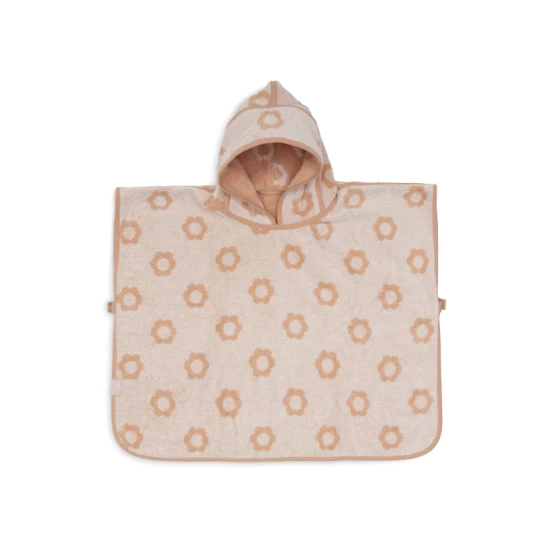 Jollein Osuška pončo froté Jacquard Flower