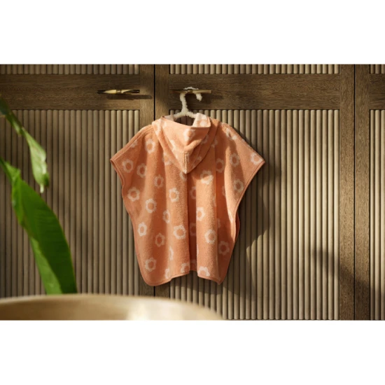 Jollein Osuška pončo froté Jacquard Flower
