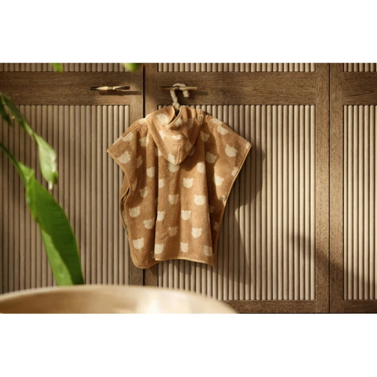 Jollein Osuška pončo froté Jacquard Teddy Bear