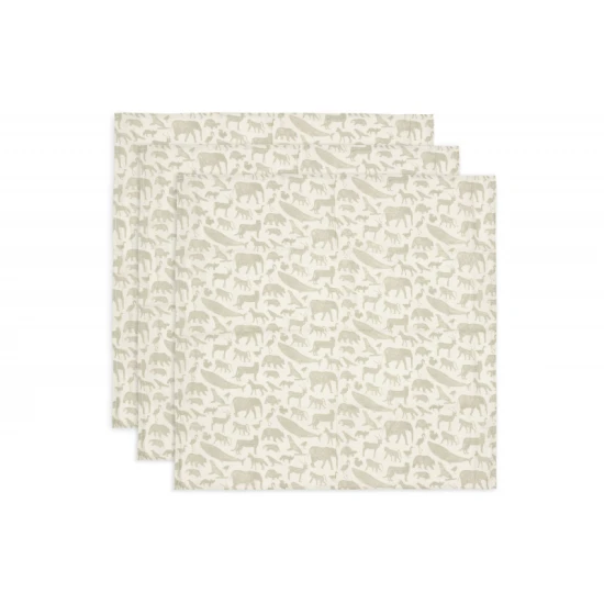 Plenky 3 ks 70x70 cm Animals Olive Green