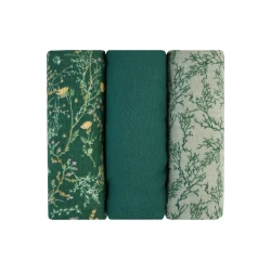 Mušelínové pleny 75x75 cm 3ks Secret Garden Green