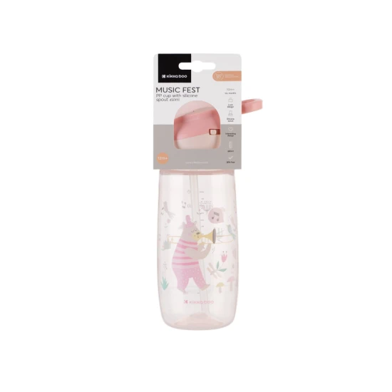 Hrnek se silikonovým náustkem 450 ml 12m+ Music Fest Pink - KikkaBoo 31302030066KB