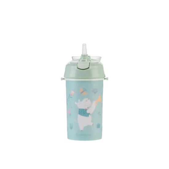 Hrnek se silikonovým brčkem a popruhem 450 ml Music Fest Mint - KikkaBoo 31302030082KB