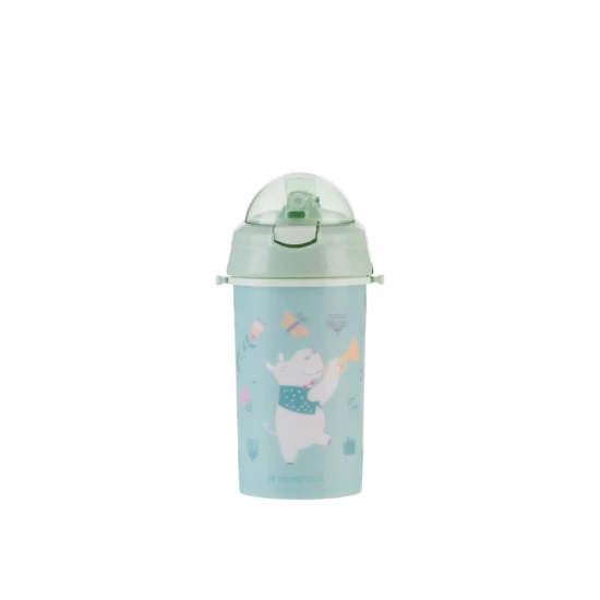Hrnek se silikonovým brčkem a popruhem 450 ml Music Fest Mint - KikkaBoo 31302030082KB