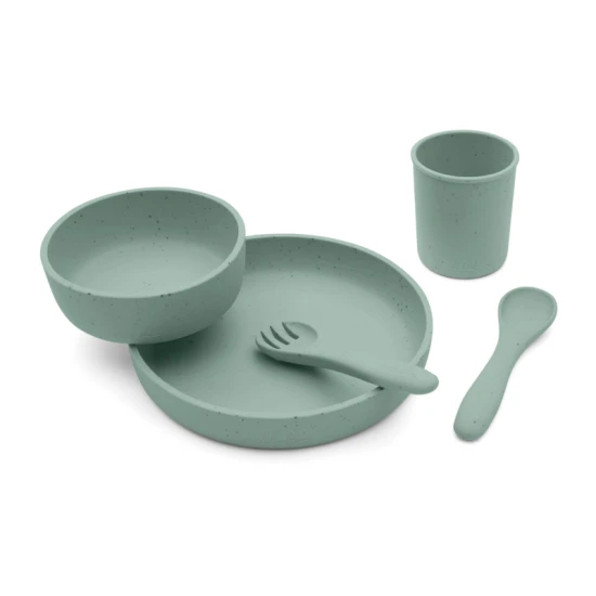 Jídelní souprava 5dílná Platinum Silicone Sage - KikkaBoo 31302050001KB