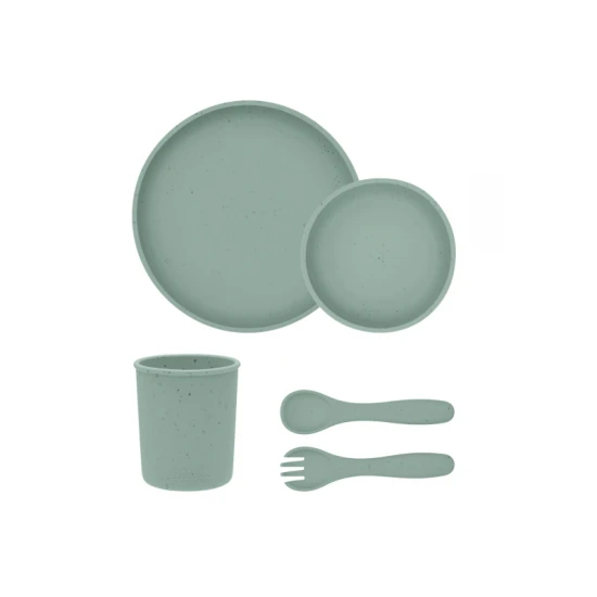 Jídelní souprava 5dílná Platinum Silicone Sage - KikkaBoo 31302050001KB