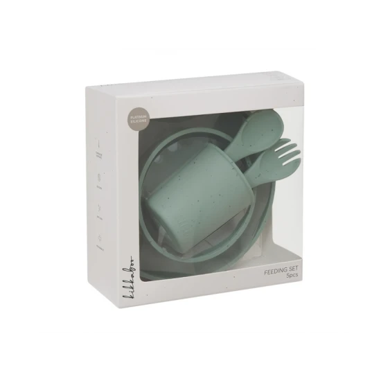 Jídelní souprava 5dílná Platinum Silicone Sage - KikkaBoo 31302050001KB