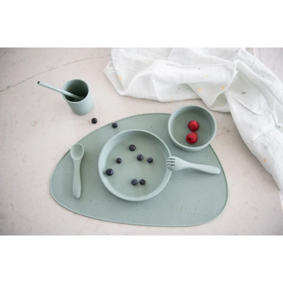 Jídelní souprava 5dílná Platinum Silicone Sage - KikkaBoo 31302050001KB