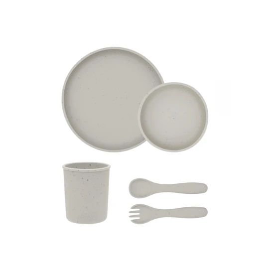 Jídelní sada 5dílná Platinum Silicone Sand - KikkaBoo 31302050002KB