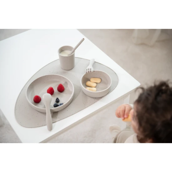 Jídelní sada 5dílná Platinum Silicone Sand - KikkaBoo 31302050002KB