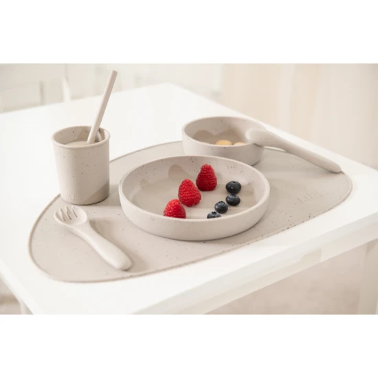 Jídelní sada 5dílná Platinum Silicone Sand - KikkaBoo 31302050002KB