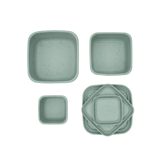 Sada svačinových boxů 3 ks Platinum Silicone Sage - KikkaBoo 31302050009KB