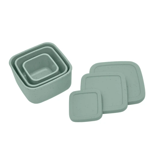 Sada svačinových boxů 3 ks Platinum Silicone Sage - KikkaBoo 31302050009KB