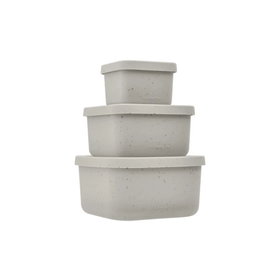 Sada svačinových boxů 3 ks Platinum Silicone Sand - KikkaBoo 31302050010KB