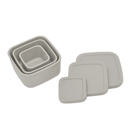 Sada svačinových boxů 3 ks Platinum Silicone Sand - KikkaBoo 31302050010KB