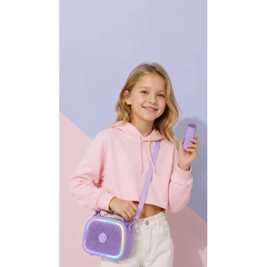 Bluetooth Karaoke set Star Purple s mikrofonem