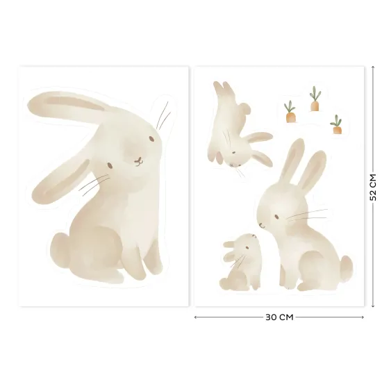 LITTLE DUTCH Samolepky na zeď Bunny Krásná samolepka ve stylu kreslené postavičky Bunny se hodí na každou zeď.
