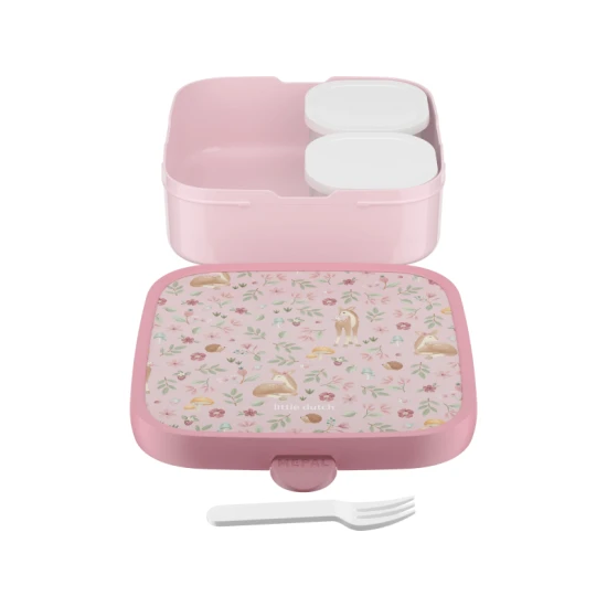 Svačinový box s přihrádkami a vidličkou – kolekce Fairy Garden