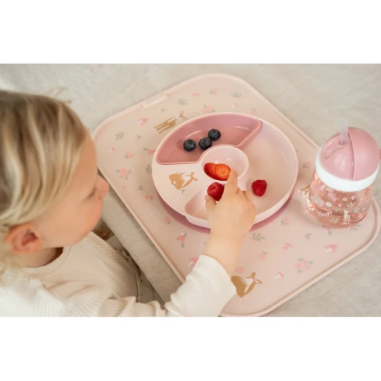 Bezpečný a odolný dětský dělený talíř Fairy Garden vhodný do myčky i mikrovlnky