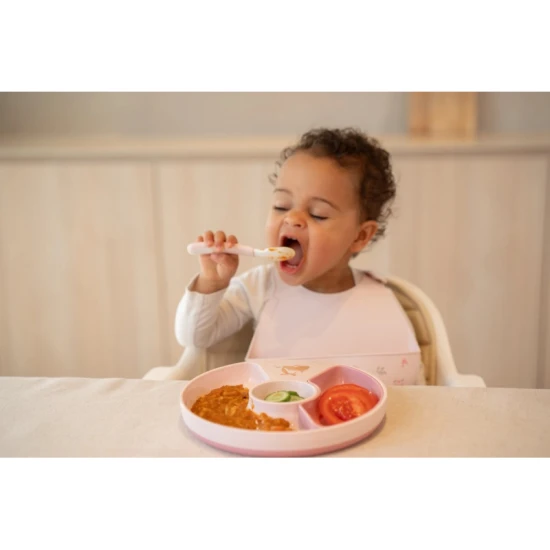 Bryndák silikonový Fairy Garden Silikonový bryndák pro miminka – Omyvatelný, pružný a nastavitelný