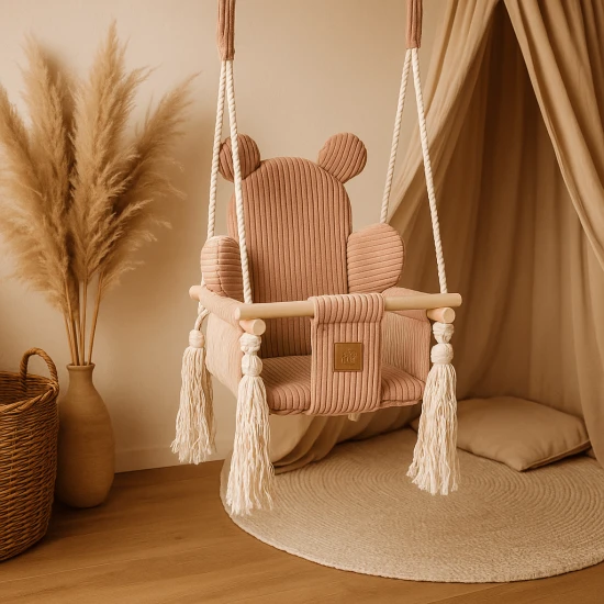 Interiérová houpačka pro děti Bear Swing Aesthetic – MeowBaby AHBSB01
