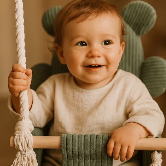 Interiérová houpačka pro děti Bear Swing Aesthetic – MeowBaby AHBSB01