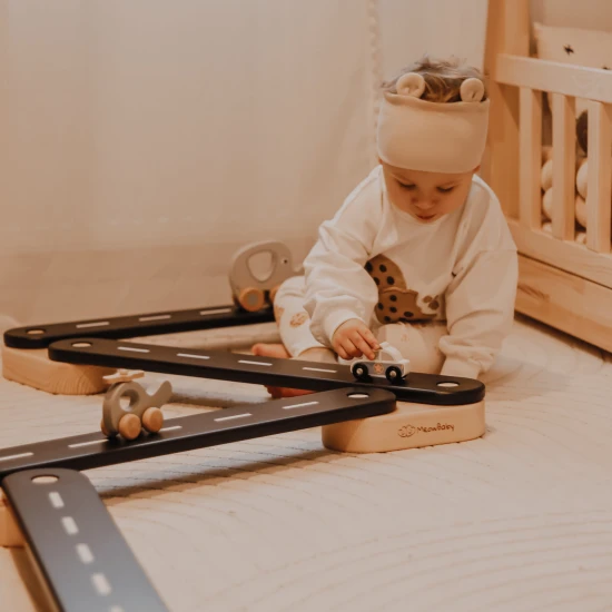 Dřevěná Montessori senzorická cesta 5 dílů – MeowBaby SSEN501