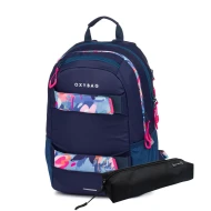 Studentský batoh s pouzdrem OXY Sport Flowers Blue