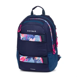 Studentský batoh s pouzdrem OXY Sport Flowers Blue