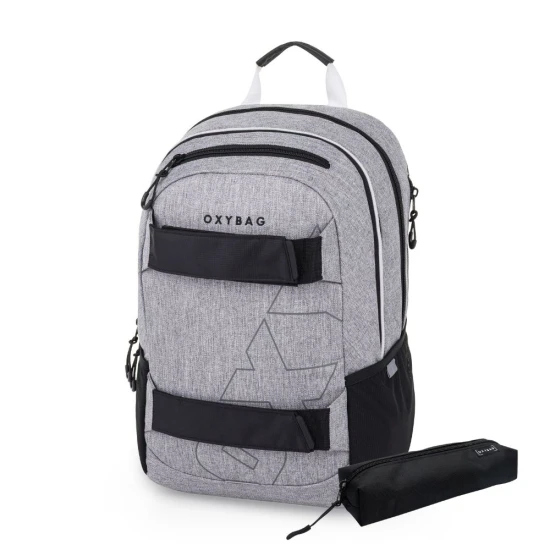 Studentský batoh s pouzdrem OXY Sport Grey Melange – Oxybag 9-23226E