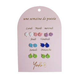 Náušnice na každý den Čtyřlístky 7 párů